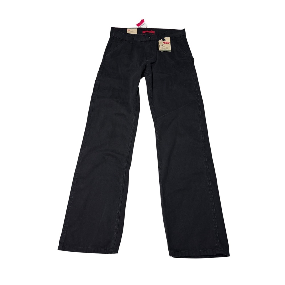 NWT Levis 514 Slim Straight‎ Kids Boys Black Canvas Pants Size 18 W29 L29